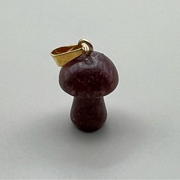 New Mini Mushroom Faux Red Turquoise Pendant Charm Chakra - Picture 5 of 6